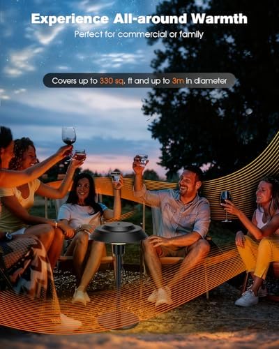 Electric Patio Heater, 1500W Portable Tabletop Infrared Heater with 3 Power Levels, IP55 Waterproof Outdoor Heater for Garden, Balcony, Backyard (black, tabletop-pull string) - Image 6