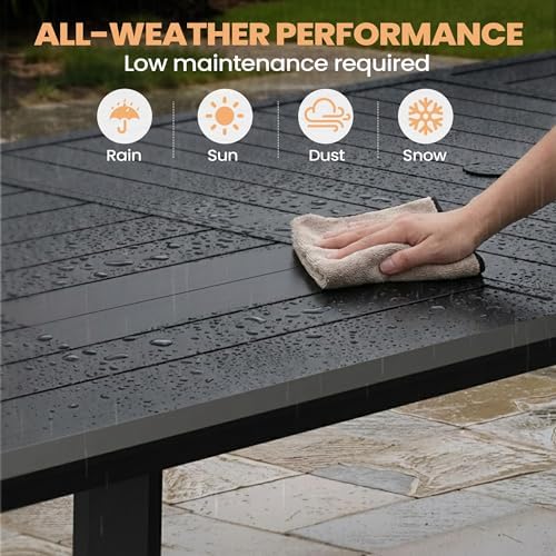 Pellebant Aluminum Outdoor Dining Table for 8 Person - Image 4