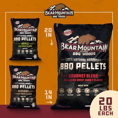 Bear Mountain Apple, Hickory, Gourmet Pellets for Smoker, 20lb Bag, 3-Pack - Image 2