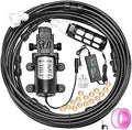 Misting Cooling System with Pump Filter Kit,20FT/6M Mist Line 6 Brass Mist Nozzle 116 PSI 5L/Min DIY for Outdooor Patio Porch Greenhouse Backyard by ACBungji