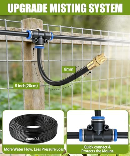52FT 5/16" Misting Irrigation System for Garden with 20 Adjustable Nozzles - Image 5
