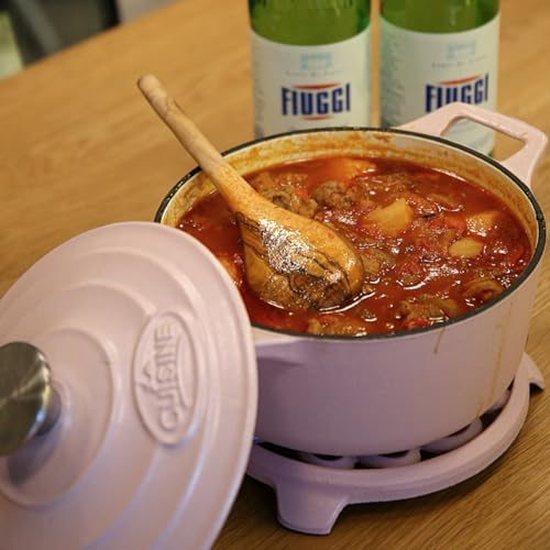 La Cuisine Enameled Cast Iron Dutch Oven, Pink, 3.75 QT, 9.5"/24cm Ø, PFOA Free - Image 5