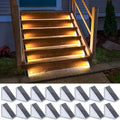 NIORSUN Solar Step Lights 16 Pack - Outdoor Stair Lights with 3000K Warm White & 6000K Cool Daylight, IP67 Waterproof, Auto On/Off, Super Bright for Deck, Patio, Steps by NIORSUN