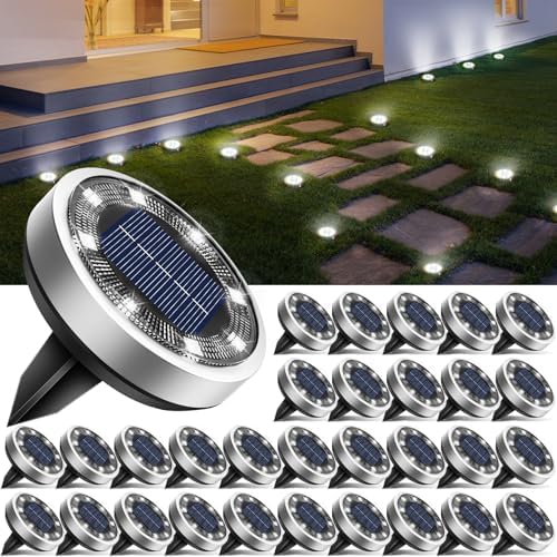 btfarm 30 Pack Solar Lights Outdoor Waterproof, 8 LED Solar Ground Lights by btfarmdecorativelighting