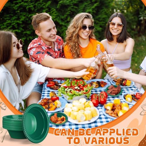 30 Pack 12 oz Dark Green Disposable Plastic Bowls Dessert, Ice Cream, Salad, Soup Serving Cups for Party, Picnic, Food Snacks (Dark Green) - Image 4