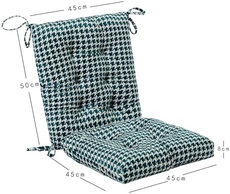 Outdoor Patio Cushion, Rocking Chair Cushion, Tufted Pads, Set of Upper and Lower with Ties Pack of 2 (2 Sets) - Back 20"×17", Seat 17"×17" (Green Houndstooth) - Image 5