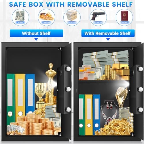 3.3 Cuft Large Home Safe, Digital Safe Box with Smart Alarm System - Image 4
