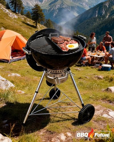 Cast Iron Drip Griddle Pan for 22" Weber Kettle Grill, Griddle Insert - Image 5