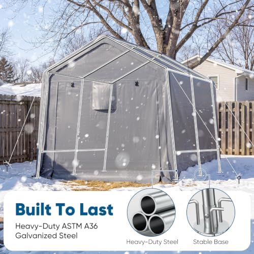 Quictent 8x12FT Long Storage Shelter Portable Shed with Roll-Up Door&Vents - Image 3