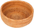 Handwoven Rattan round Basket for Fruit Snack Storage Organizer by OSALADI