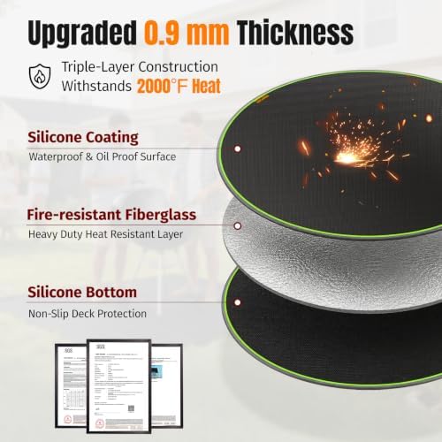 38'' Fire Pit Mat for Solo Stove Bonfire, Fireproof Under Grill Mat - Image 3