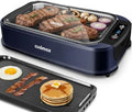 Electric Indoor Grill Griddle, CUSIMAX Smokeless Grill, Blue by CUSIMAX