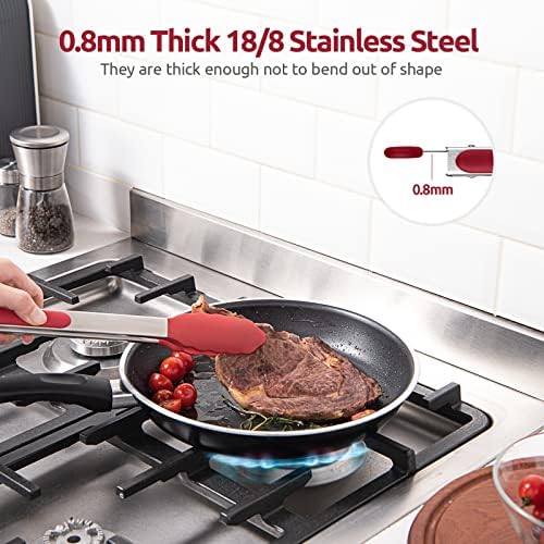 U-Taste Kitchen Tong for Cooking, 600ºF Heat-Resistant Silicone, 12in/Red - Image 5