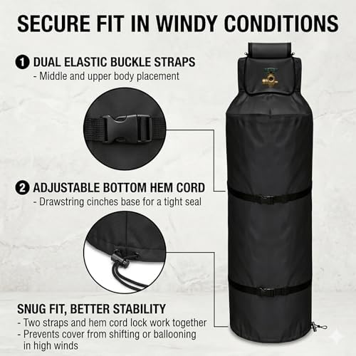 100 lb Propane Tank Cover Waterproof RV Patio Garage Heavy-Duty Tank Guard - Image 4