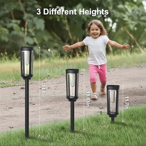 JEJOT Solar Pathway Lights Outdoor Waterproof, 2 Pack Solar Walkway Lights - Image 6
