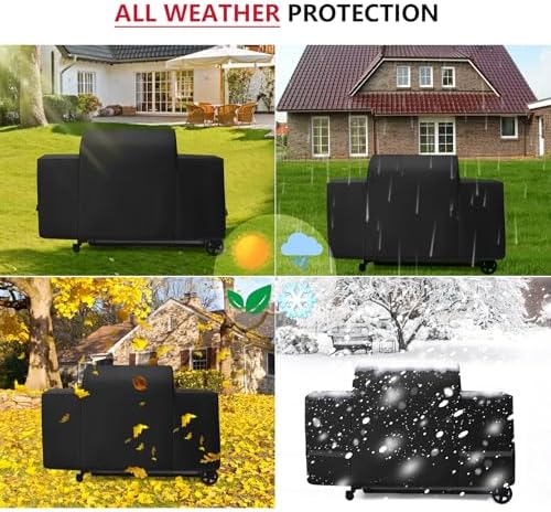 Outdoor Heavy Duty Waterproof Pellet Grill Cover for Traeger Woodridge Pro Grill Woodridge Elite Grill,Grill Cover for Traeger Grills BAC776 Full-Length All Weather Grill Cover Accessory,Black - Image 7
