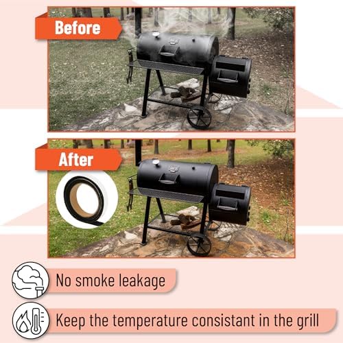 UNCO- Grill Gasket, 3/4"x 1/8", 2 Pack, 5 ft, Smoker Gasket Sealer High Temp, Easy to Cut, Strong Adhesion, Suitable for Most BBQ Grills and Smokers - Image 5