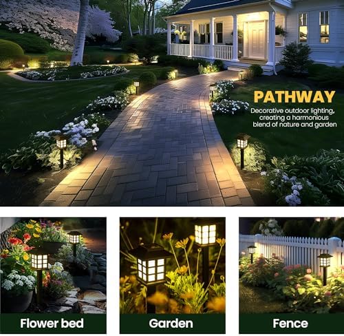 GIGALUMI Solar Lights Outdoor Waterproof 8 Pack, LED Garden Decor - Image 4