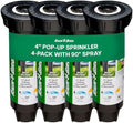 Rain Bird 1804QDPRS Pressure Regulated 4 Inch Pop Up Sprinkler Head 4 Pack by RainBird