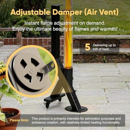 Rayzi 72 Inch Rocket Stove，Decorative Wood Pellet Heater，Outdoor Fireplace - Image 4