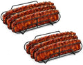 Rib Rack for Smoking –Rib Racks for Grilling and Smoking for 3 Full Racks of Ribs– Fits 18" Smoker, Weber, Kamado, Traeger – BBQ Grill Accessories for Men & Meat Lovers（15", Black, 2 Pack） by Unknown