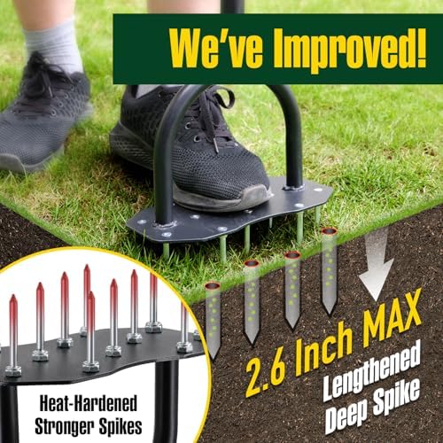 Jardineer Lawn Aerator Tool, Updated 36" Spike Aerator Lawn Tool with Longer Spikes, Pre-Assembled Manual Grass Aerator for Lawn Aeration, Soil Aerating - Image 6