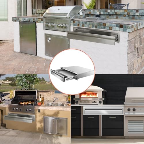 Outdoor Kitchen Drawers 30" W x 6.5" H x 23" D Flush Mount Single BBQ Drawers Built-in Stainless Steel Drawer for Outdoor Kitchen Island Patio Grill Station - Image 6