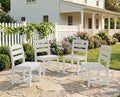 KINGYES Outdoor Armless Dining Chairs Set of 4,HDPE Patio Chairs,White by KINGYES