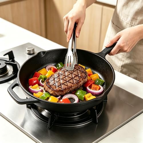 Cast Iron Skillet, Frying Pan for the Stove, Oven, Grill & Campfire (10 inch) - Image 3