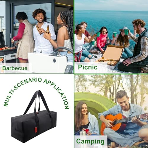24" Grill Tool Organizer, BBQ Tool Storage Bag Heavy Duty Storage Bag Waterproof 600D Oxford, Folding Design Gift for Camping, Tailgates, Outdoor BBQ Parties (24" Lx8 Wx8 H) - Image 6