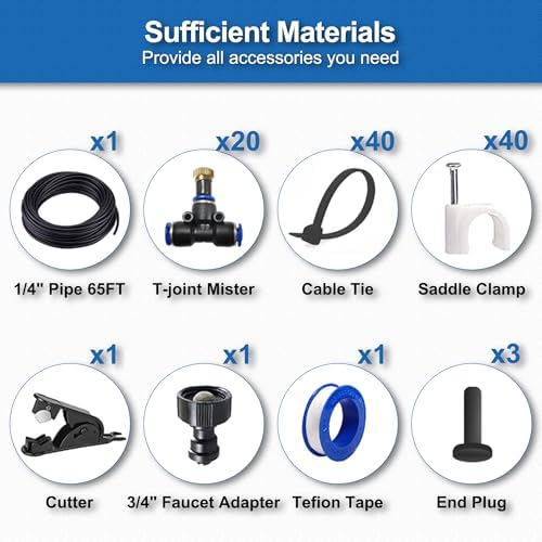 Misters for Outside Patio, 65FT|20M Outdoor Water Misting Cooling System. - Image 6