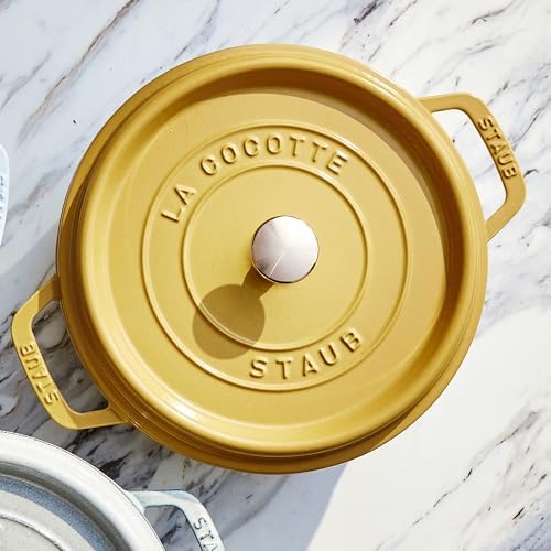 Staub Cast Iron 4-qt Round Dutch Oven - Citron - Image 6