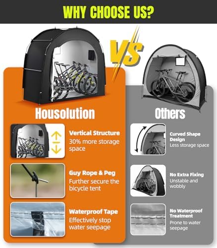Housolution Bike Storage Tent Shed for 3Bikes, Outdoor Portable Bike Cover - Image 6
