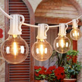 Ollny Outdoor String Lights, 50FT LED Patio Lights Waterproof White Wire by Ollny