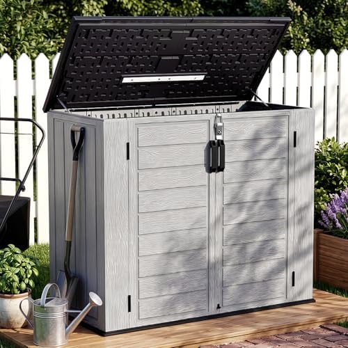 Outdoor Storage Shed Resin Waterproof Storage Cabinet for Patio Garden by LegacyAmerhomeDirect
