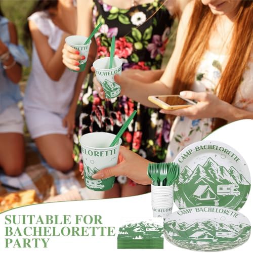 Zubebe 175 Pcs Camp Bachelorette Party Plates Cups Napkins Serves 25 - Image 6