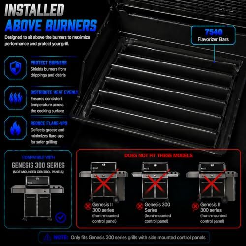 Uniflasy 24.5 Inch Flavorizer Bars for Weber Genesis 300 Series (2007-2010) - Image 3