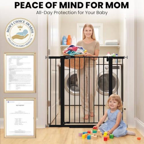 Mumeasy 36" Extra Tall Baby Gate for Doorways, 26-40" Auto Close Dog Gate - Image 3