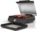 Ninja GR101 Sizzle Smokeless Indoor Grill & Griddle, 14′′ Interchangeable Nonstick Plates, Dishwasher-Safe Removable Mesh Lid, 500F Max Heat, Even Edge-to-Edge Cooking, Grey/Silver (Renewed) by Amazon+Renewed