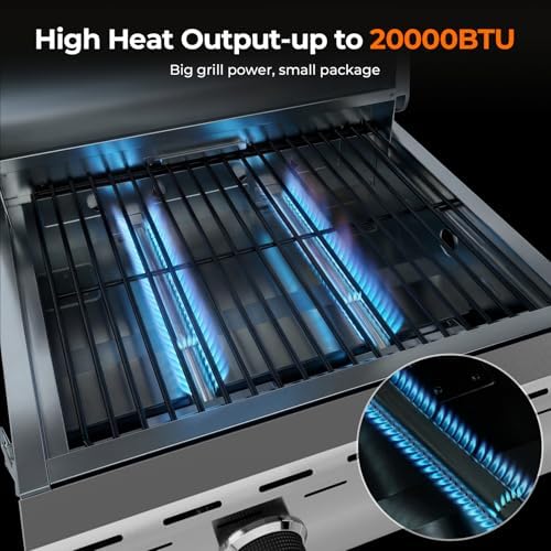 Electactic 20000 BTUs Portable Tabletop Gas Grill, 2 Burners Propane BBQ - Image 2