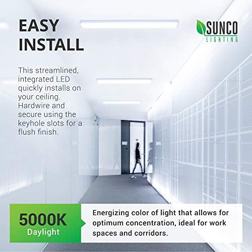 Sunco 10 Pack LED Shop Lights 4ft, Wraparound Fixtures, 40W=300W, Linkable - Image 5
