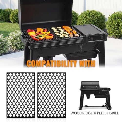 Cast Iron Cooking Grates for Traeger Woodridge Pellet Grill, Grill Grids Compatible with Traeger Sear Grate, Grill Grates Replacement Parts for Traeger Grill Accessories,2 Pack - Image 2