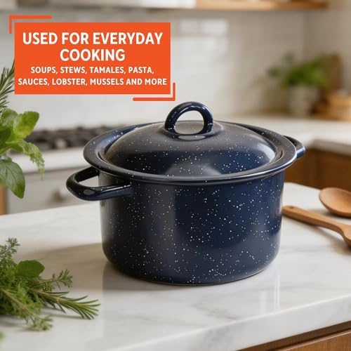 IMUSA 6 Qt Enamel Stock Pot for Canning, Blue - Image 6