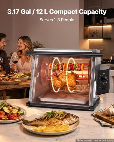 VEVOR Rotisserie Oven Large Capacity 12L Shawarma Grill Machine 1250W - Image 5
