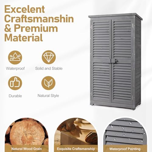 Outvita Outdoor Storage Cabinet, 63in, Grey - Image 2