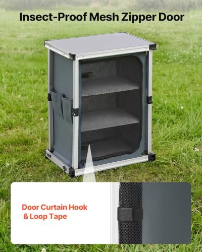 VEVOR Folding Camping Storage Cabinet, Outdoor Portable Lightweight Table - Image 6