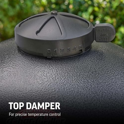Char-Griller AKORN 20-Inch Kamado Charcoal Grill and Smoker, Triple-Wall Insulated Steel with Cast Iron Grates, Warming Rack and EasyDump Ash Pan, 445 Sq. In. Cooking Area, Graphite - Image 6