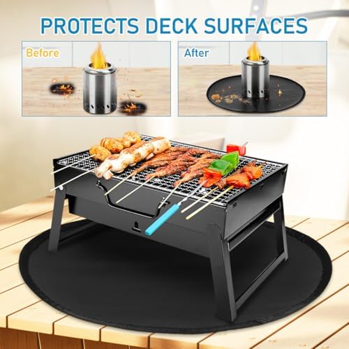 Round Black Silicone Grill Mat 13.98 X 13.98 X 0.12 in - Image 5