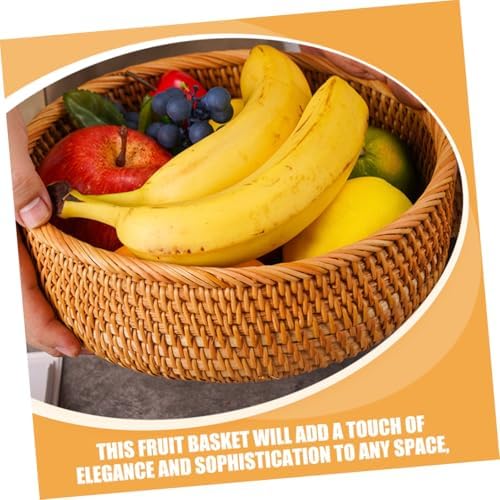 Rattan Woven Storage Basket for Kitchen Countertop Fruit Organizer - Image 6