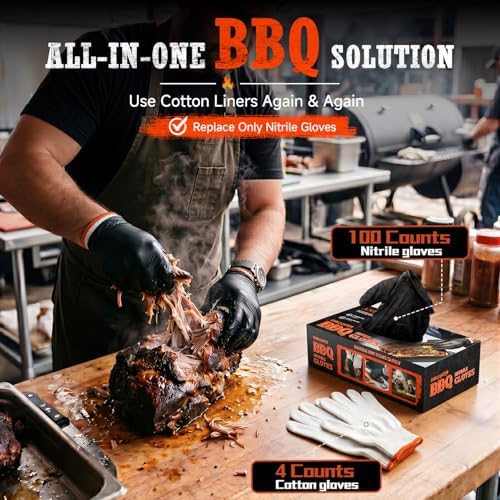 ANBOSON BBQ Gloves,Disposable BBQ Gloves Heat Resistant Cooking - Image 3